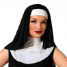 Set de Monja 2 Piezas para Disfraz Religioso - Cofia y Velo Negro