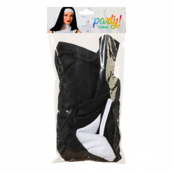 Set de Monja 2 Piezas para Disfraz Religioso - Cofia y Velo Negro