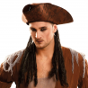 Sombrero pirata con trenzas para completar tu disfraz de corsario