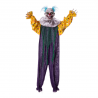 Payaso Colgante Amarillo con luces y sonido – Decoración de Halloween realista de 90 cm