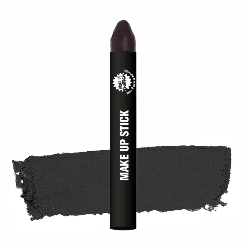 Barra de maquillaje color negro de 15gr ideal para disfraces y maquillaje de Halloween, fiestas temáticas y eventos cosplay.