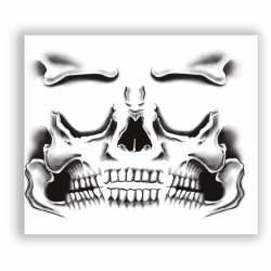 Tatuaje de Cara Esqueleto 30 x 14 cm – Ideal para Fiestas de Halloween y Disfraces