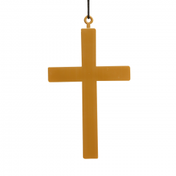 Cruz dorada de PVC de 22 cm para complementar disfraces de sacerdote o monje