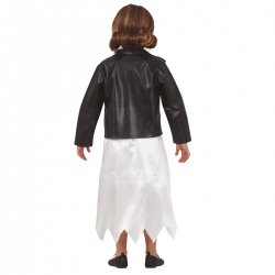 Disfraz Doll Bride Infantil visto desde atrás.