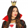 Diadema Corona Dorada con Piedras Rojas para Disfraz de Reina de Corazones.