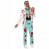 Disfraz de enfermero zombie para adultos con chaqueta, pantalón y accesorios ensangrentados.