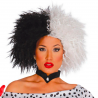 Peluca Blanca y Negra Cruella de Vil para Adulto