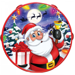 Pandereta decorada de Navidad de 13 cm con diseños navideños de Papá Noel y motivos festivos.