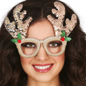 Gafas doradas de reno con lentejuelas para Navidad