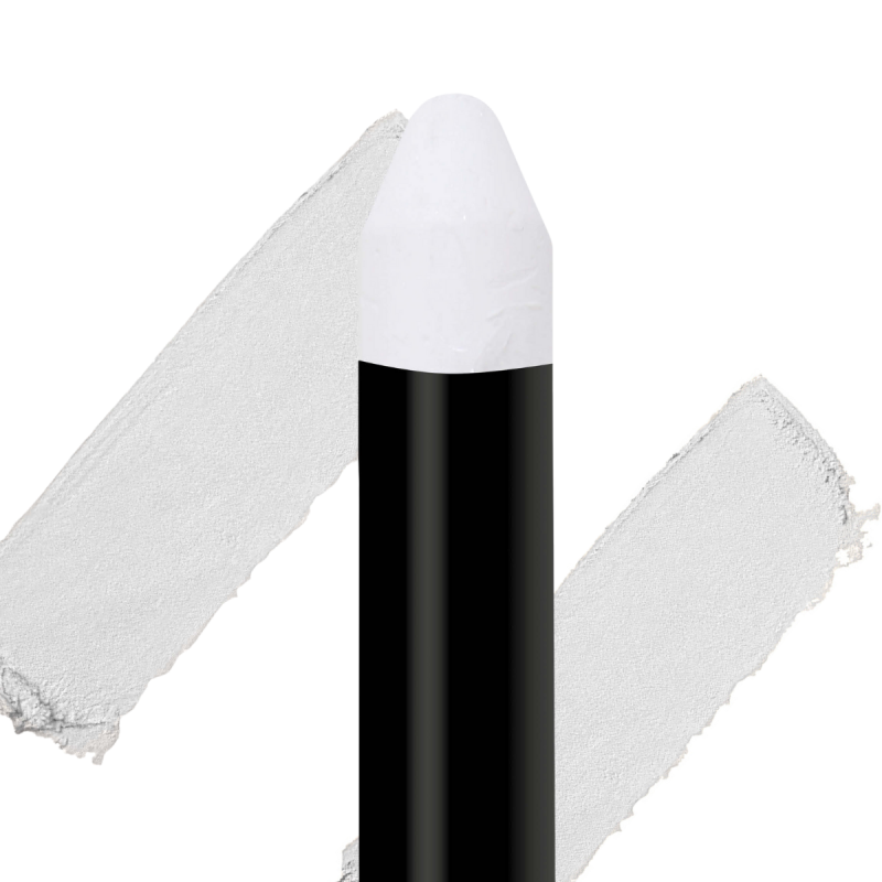 Barra de maquillaje blanco de 10grs en empaque, ideal para disfraces y caracterización.