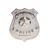 Placa de Policía Metálica de 6 cm en color plata para disfraces de policía