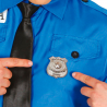 Placa de Policía Metálica de 6 cm en color plata para disfraces de policía