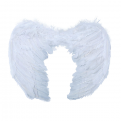 Alas de Ángel de Plumas Blancas de 60x50 cm para disfraces de Navidad y eventos religiosos.