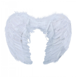 Alas de Ángel de Plumas Blancas de 60x50 cm para disfraces de Navidad y eventos religiosos.