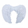 Alas de Ángel de Plumas Blancas de 60x50 cm para disfraces de Navidad y eventos religiosos.