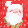 Bebé vestido con disfraz Santa Pyjama Noel de color rojo, con detalles de copos de nieve y Papá Noel