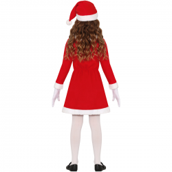 Disfraz de Mamá Noel infantil para niña - Vestido con sombrero y cinturón.