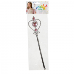 Varita de princesa plateada de 30cm ideal para disfraces de niña
