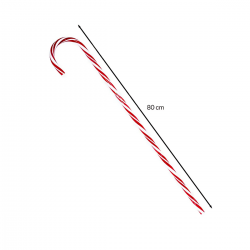 Bastón Navideño de Caramelo Rojo y Blanco 80cm – Decoración Festiva
