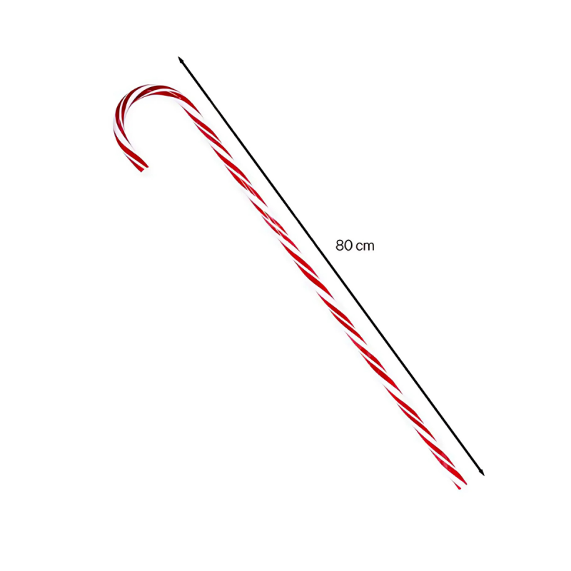 Bastón Navideño de Caramelo Rojo y Blanco 80cm – Decoración Festiva