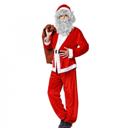 Disfraz de Papá Noel Adulto Completo con Pantalón, Chaqueta, Gorro y Cinturón – Navidad