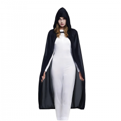 Capa Negra de Punto Unisex con Capucha de 140 cm