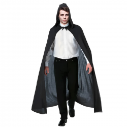 Capa Negra de Punto Unisex con Capucha de 140 cm