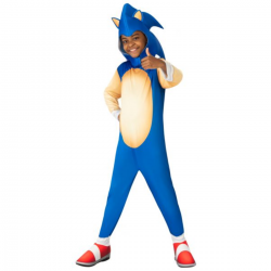Disfraz Infantil de Sonic the Hedgehog Classic con jumpsuit y accesorio de cabeza. Ideal para niños fanáticos del personaje.