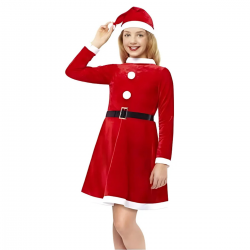 disfraz Mamá Noel niña, disfraz navideño infantil, vestido navideño niña, traje Mamá Noel niña, disfraz Navidad niña