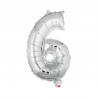 Globo Foil Número 1 en color plata de 110 cm, ideal para decoraciones elegantes y compatible con inflado con helio