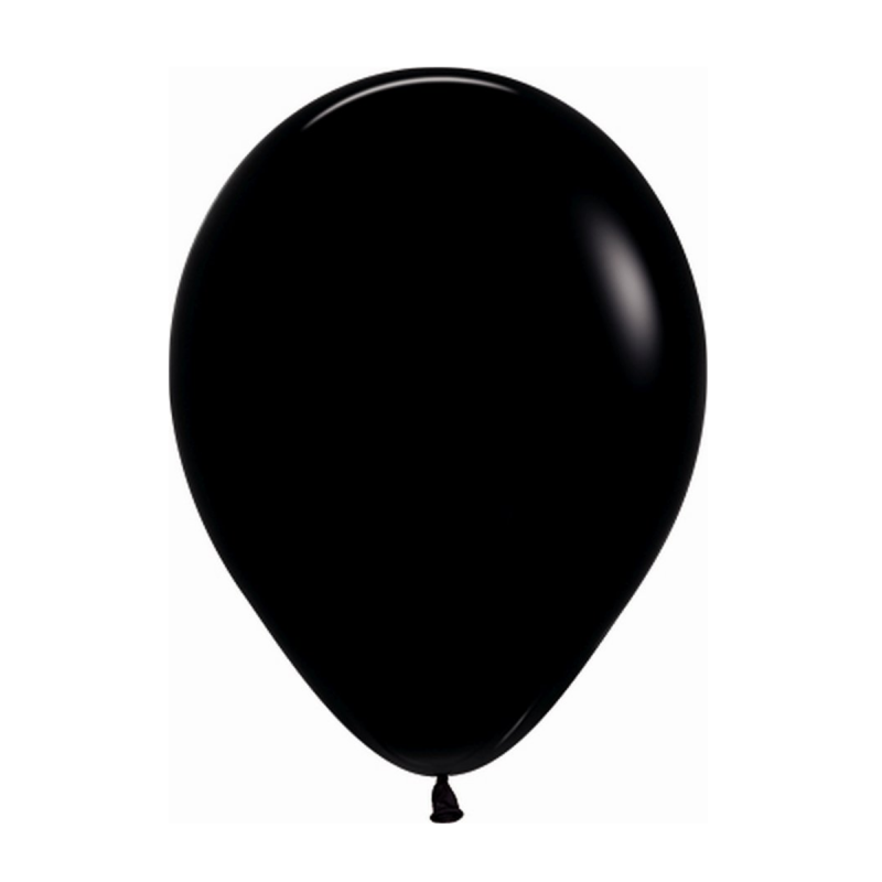 Globo Látex R12 Sempertex Fashion Negro Sólido 30cm, ideal para decoraciones modernas y elegantes.