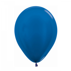 Globo Látex R12 Sempertex Azul Metalizado, 30cm de diámetro, ideal para decoraciones y eventos. Bolsa de 50 unidades.