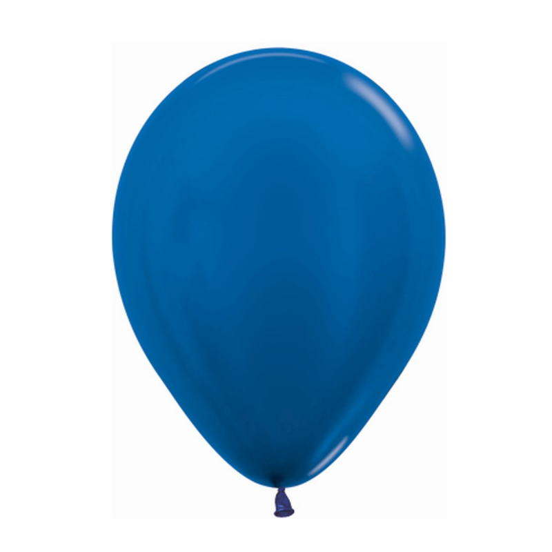 Globo Látex R12 Sempertex Azul Metalizado, 30cm de diámetro, ideal para decoraciones y eventos. Bolsa de 50 unidades.