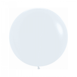 Globo Látex R24 Sempertex Fashion Blanco de gran tamaño, ideal para decoraciones elegantes. Bolsa de 10 unidades.