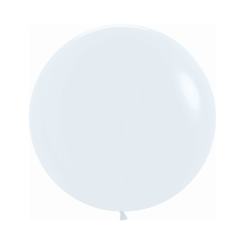 Globo Látex R24 Sempertex Fashion Blanco de gran tamaño, ideal para decoraciones elegantes. Bolsa de 10 unidades.