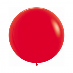 Globo Látex R24 Sempertex Fashion Rojo de gran tamaño, ideal para decoraciones llamativas. Bolsa de 10 unidades.