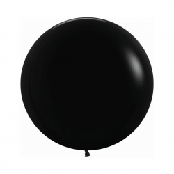 Globo Látex R24 Sempertex Fashion Negro grande de 60 cm, ideal para decoraciones elegantes y sofisticadas.