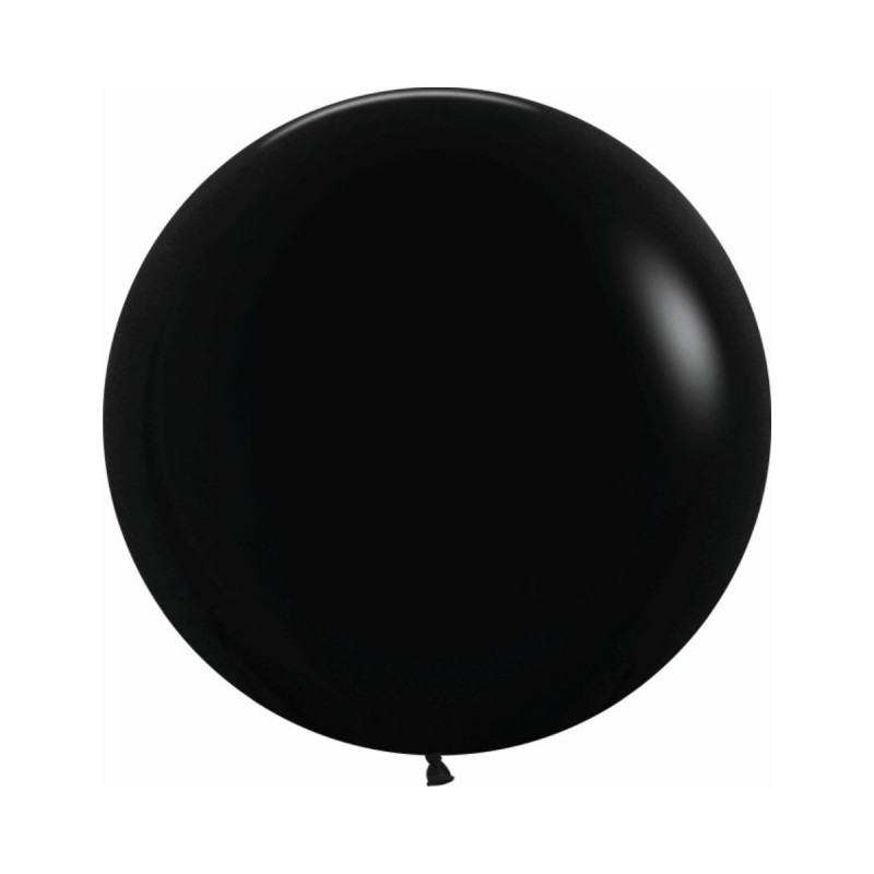 Globo Látex R24 Sempertex Fashion Negro grande de 60 cm, ideal para decoraciones elegantes y sofisticadas.
