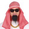 Conjunto Árabe Hombre Tocado Rojo, Barba y Gafas de Sol