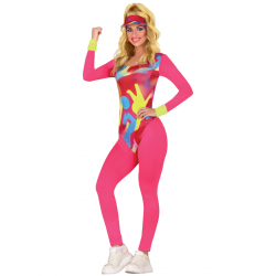 Disfraz de Gimnasta Psychedelic Años 80 para Mujer