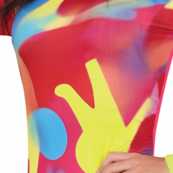 Disfraz de Gimnasta Psychedelic Años 80 para Mujer