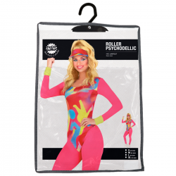 Disfraz de Gimnasta Psychedelic Años 80 para Mujer