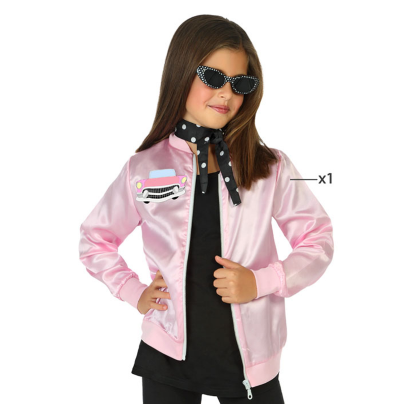 Disfraz de Chica Años 60 Rosa para Niña