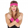 Conjunto de Cinta y Muñequeras Fucsia