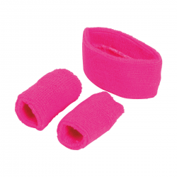 Conjunto de Cinta y Muñequeras Fucsia