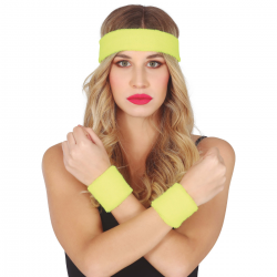 Conjunto de Cinta y Muñequeras Amarillas