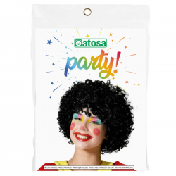 Peluca de Rizos de Payaso Negra