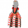 Disfraz de Reina de Corazones infantil con vestido y corona, ideal para Carnaval y fiestas temáticas.