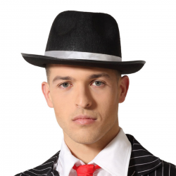 Sombrero de Gánster Negro para Adulto