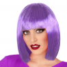 Peluca Lisa Larga con Flequillo Morada